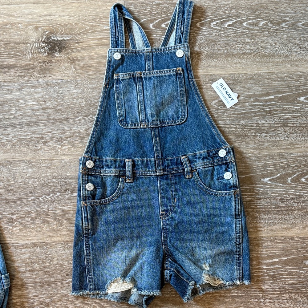 Old Navy Kids Distressed Denim Overalls - Blue